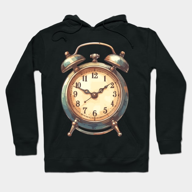 Retro Vintage Clock Hoodie by Siha Arts